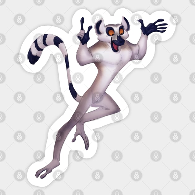 Ringed-tailed lemur Sticker by PaulaBS